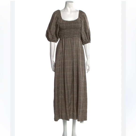La Ligne dress in plaid with puff sleeves - Picture 4 of 7